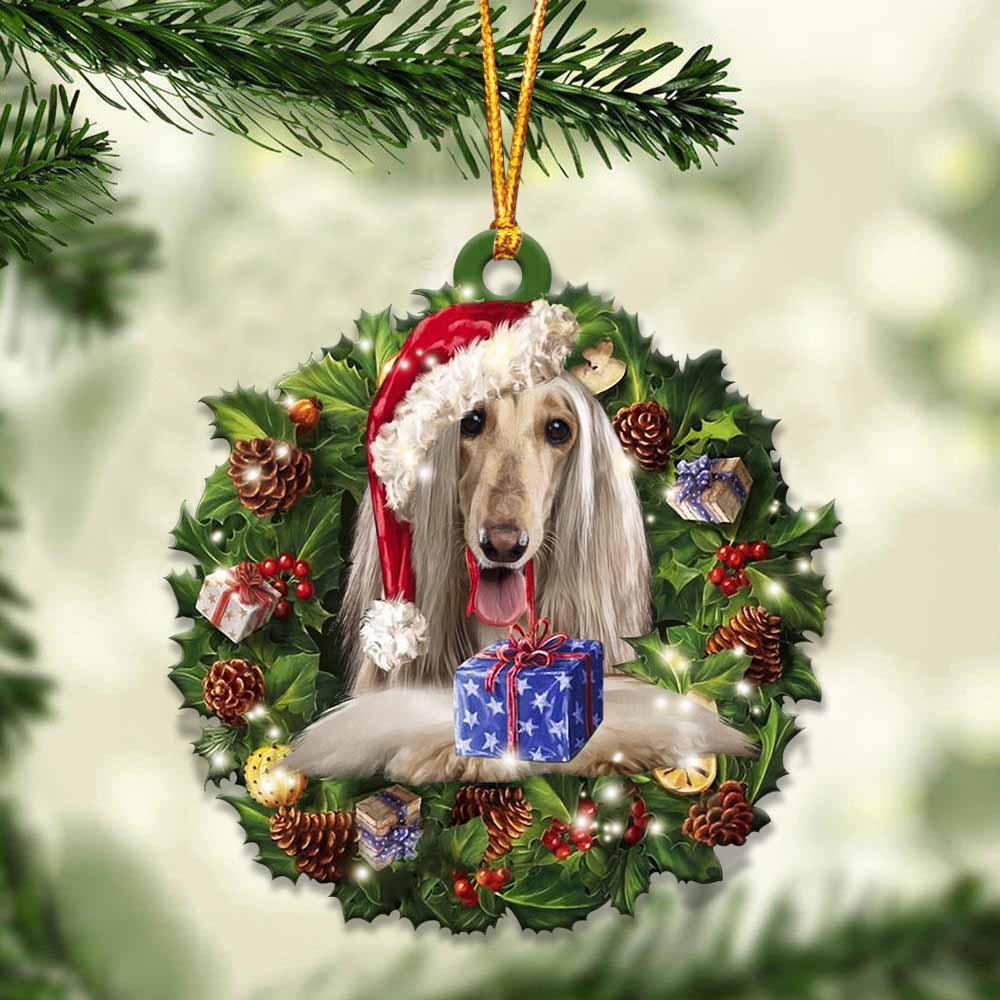 Afghan Hound and Christmas gift for her gift for him gift for Afghan Hound lover ornament, Christmas Ornament - Best gifts your whole family