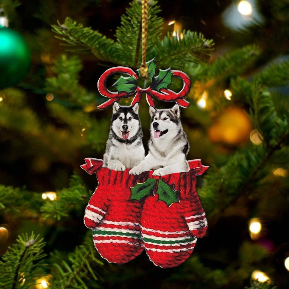 Alaskan Malamute Inside Your Gloves Christmas Holiday-Two Sided Ornament, Christmas Ornament, Car Ornament - Best gifts your whole family
