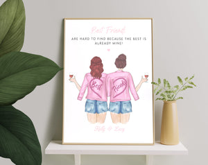 Personalized Picture Best friend print, Best friend gift, Personalised Unique Friendship Print, Friendship Print, Friendship Gift, Personalised Best Friend print