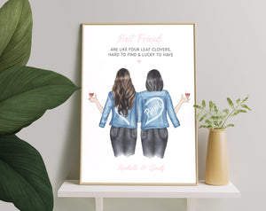 Personalized Picture Custom Best friend print, Best friend gift, Personalised Unique Friendship Print, Friendship Print, Friendship Gift, Personalised Best Friend print