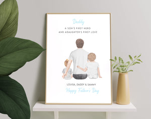 Personalized Picture Customised Father's day gift, Fathers day print, First Fathers day gift, Gift To Daddy