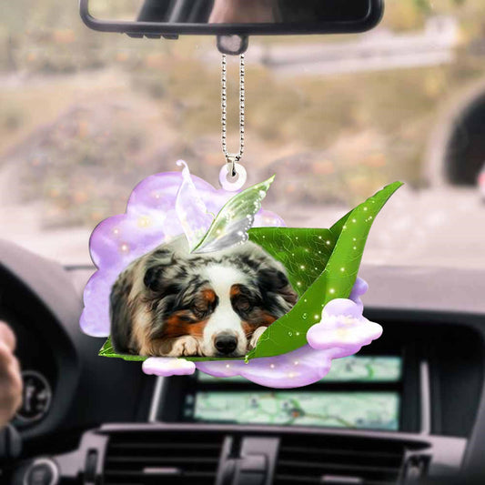 Australian Shepherd-Sleep On Fallen Leaves-Two Sided Ornament - Best gifts your whole family