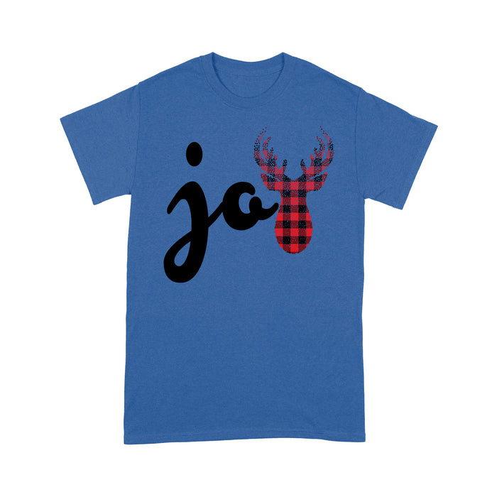 Joy - Red Buffalo Plaid Christmas Reindeer Family Gift  Tee Shirt Gift For Christmas