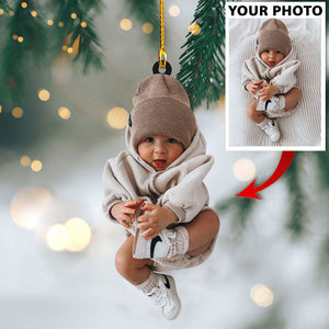 Baby Cute Custom Photo Christmas Ornament, Custom Baby Photo Christmas Ornament Baby - Best gifts your whole family