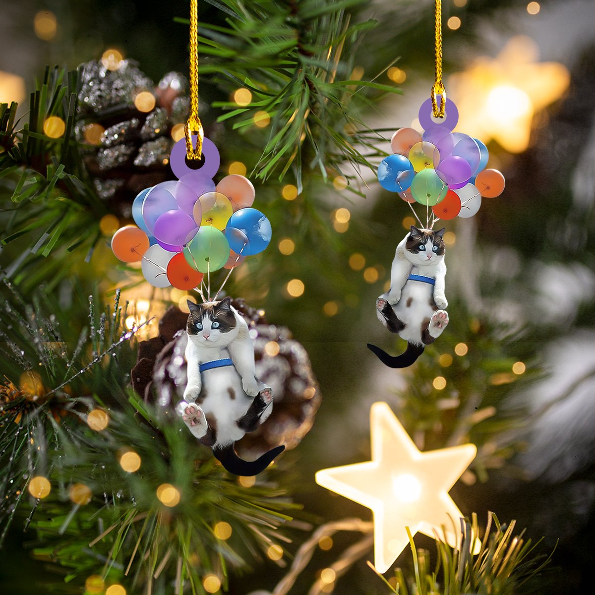 Balloon Cat - Funny Cat Ornament - Christmas Gift for Cat Lover - Best gifts your whole family