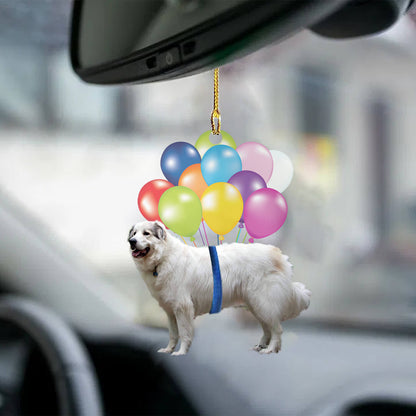 Balloon Dog Ornament Great Pyrenees Fly With Bubbles Car Hanging Ornament Godmerc - Best gifts your whole family
