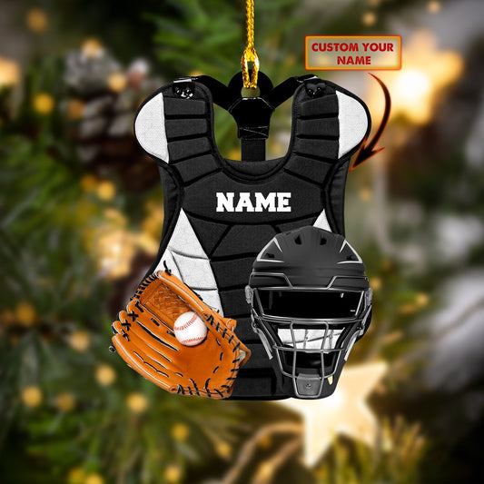 Baseball Catcher Chest Protector and Helmet Car Ornament - Best gifts your whole family