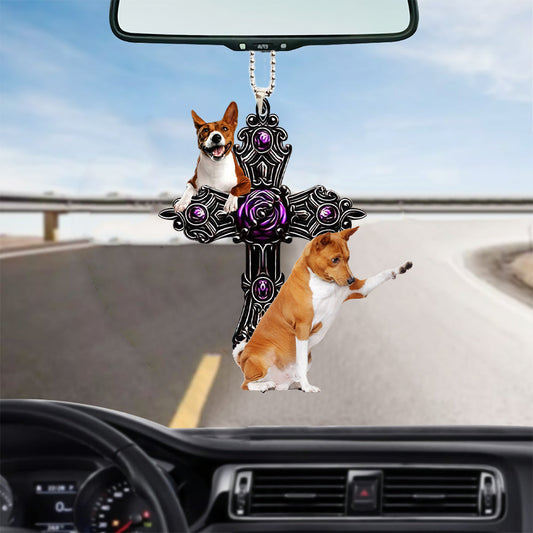 Basenji Pray For God Car Hanging Ornament Dog Pray For God Ornament Godmerc - Best gifts your whole family