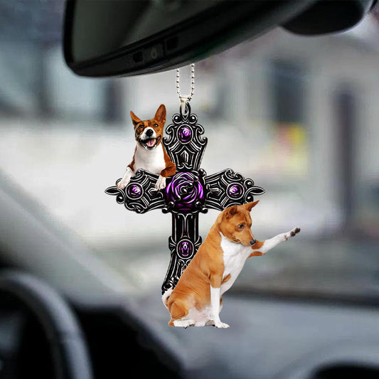 Basenji Pray For God Car Hanging Ornament Dog Pray For God Ornament Godmerc - Best gifts your whole family