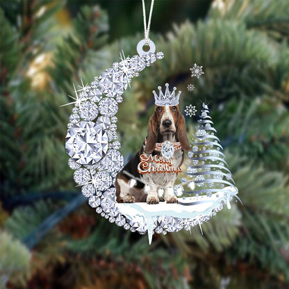 Basset Hound Diamond Moon Merry Christmas Ornament Dog Ornaments - Best gifts your whole family