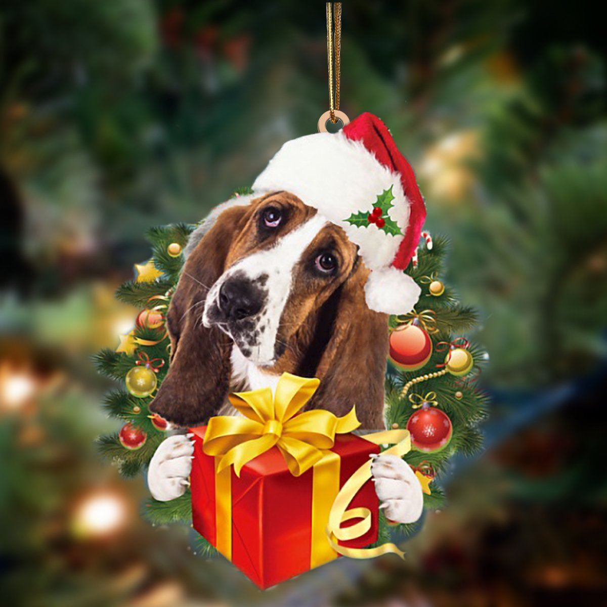 Basset Hound-Dogs Give Gifts Hanging Ornament - Best gifts your whole family