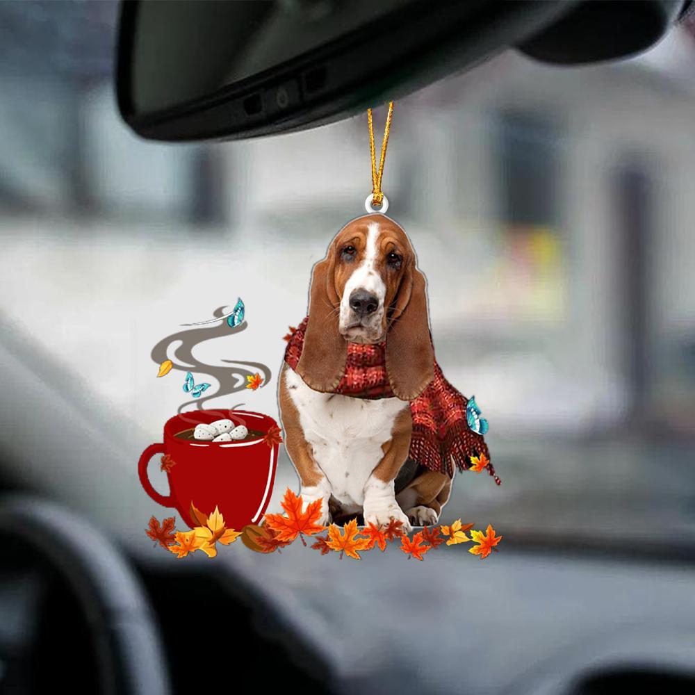 Basset Hound-Fall Chocolate-Two Sided Ornament - Best gifts your whole family