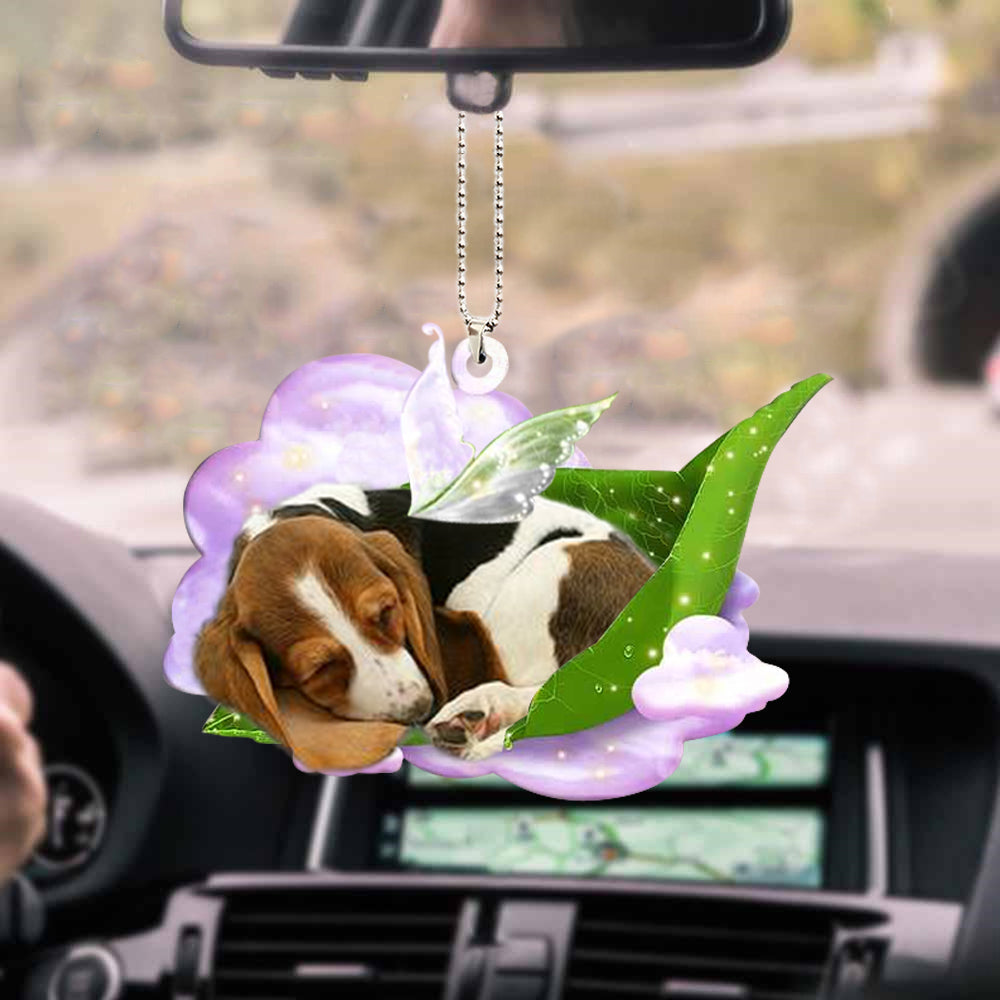 Basset Hound-Sleep On Fallen Leaves-Two Sided Ornament - Best gifts your whole family