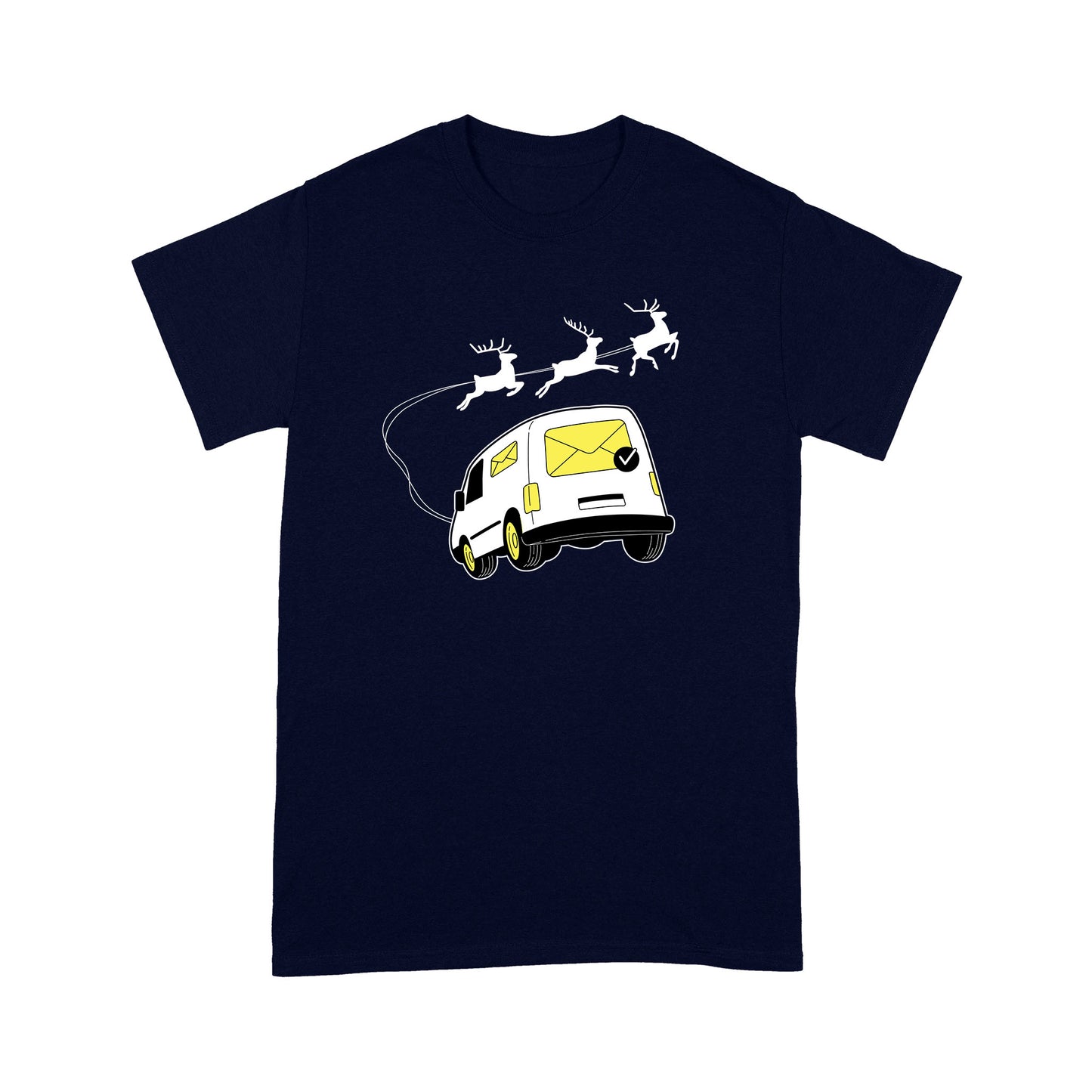 Mail Truck mit Weihnachten Rentier Schlitten lustige Mail Carrier T-Shirt Geschenk für Weihnachten