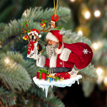 Beagle And Santa Claus Christmas Ornament Godmerc - Best gifts your whole family