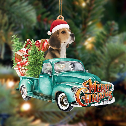 Beagle-Green Truck Hanging Ornament - Best gifts your whole family