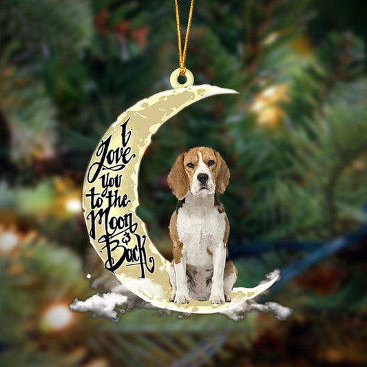 Beagle I Love You To The Moon And Back Hanging Ornament Dog Ornament, Car Ornament, Christmas Ornament - Best gifts your whole family