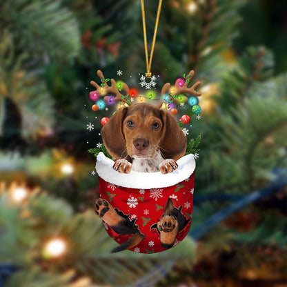 Beagle-In Christmas Pocket Two Sides Ornament, Christmas Dog Hanging Ornament - Best gifts your whole family