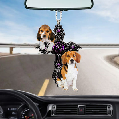Beagle Pray For God Car Hanging Ornament Dog Pray For God Ornament Godmerc - Best gifts your whole family