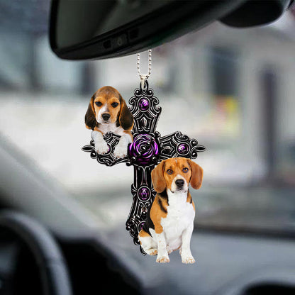 Beagle Pray For God Car Hanging Ornament Dog Pray For God Ornament Godmerc - Best gifts your whole family