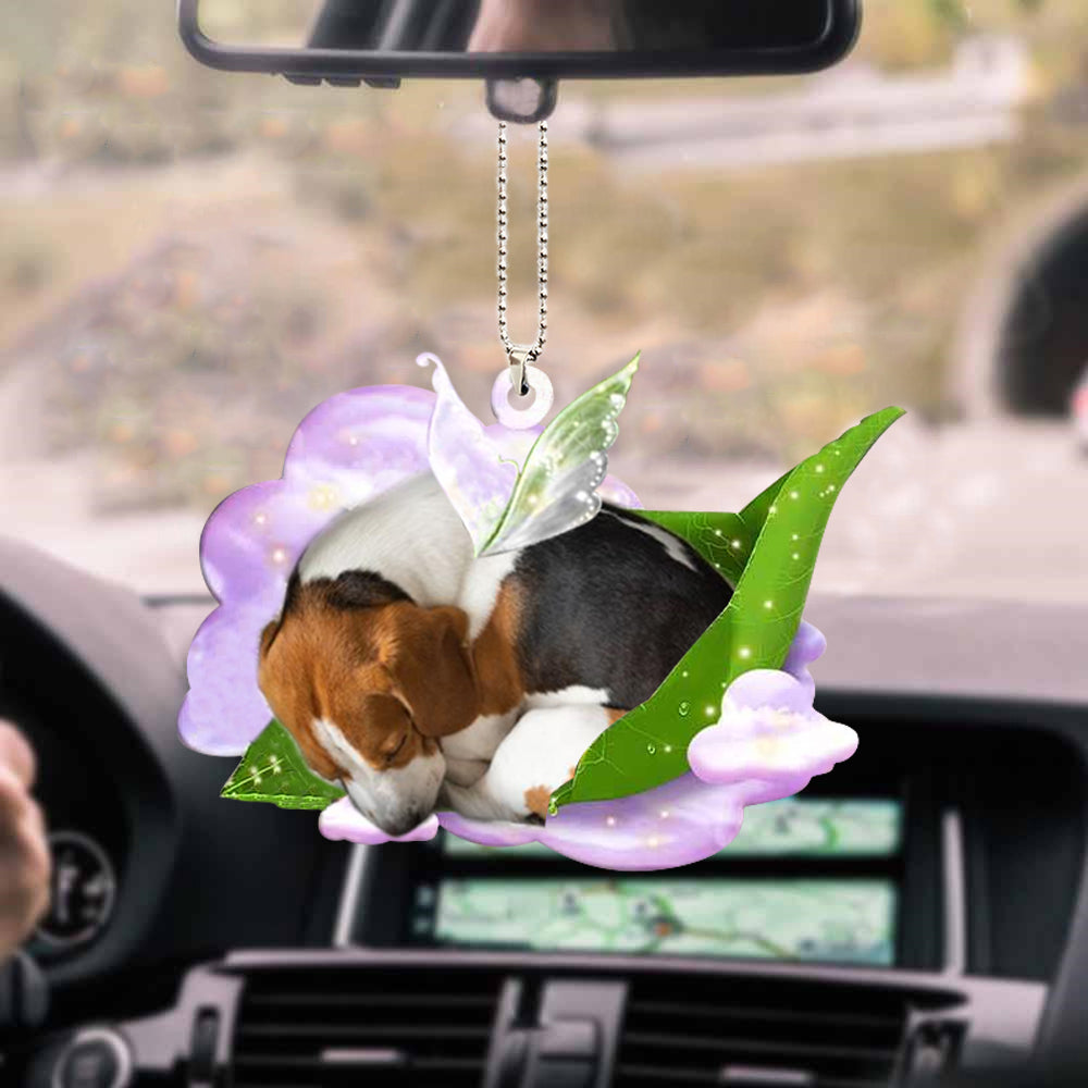 Beagle-Sleep On Fallen Leaves-Two Sided Ornament - Best gifts your whole family