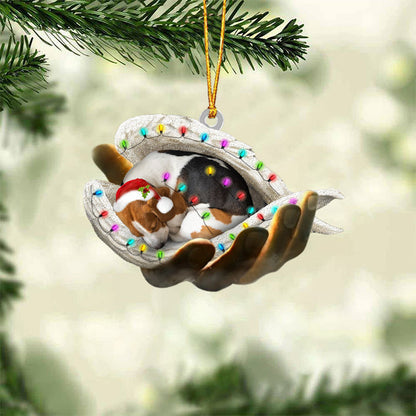 Beagle Sleeping Angel In God Hand Christmas Ornament Godmerch Ornament - Best gifts your whole family