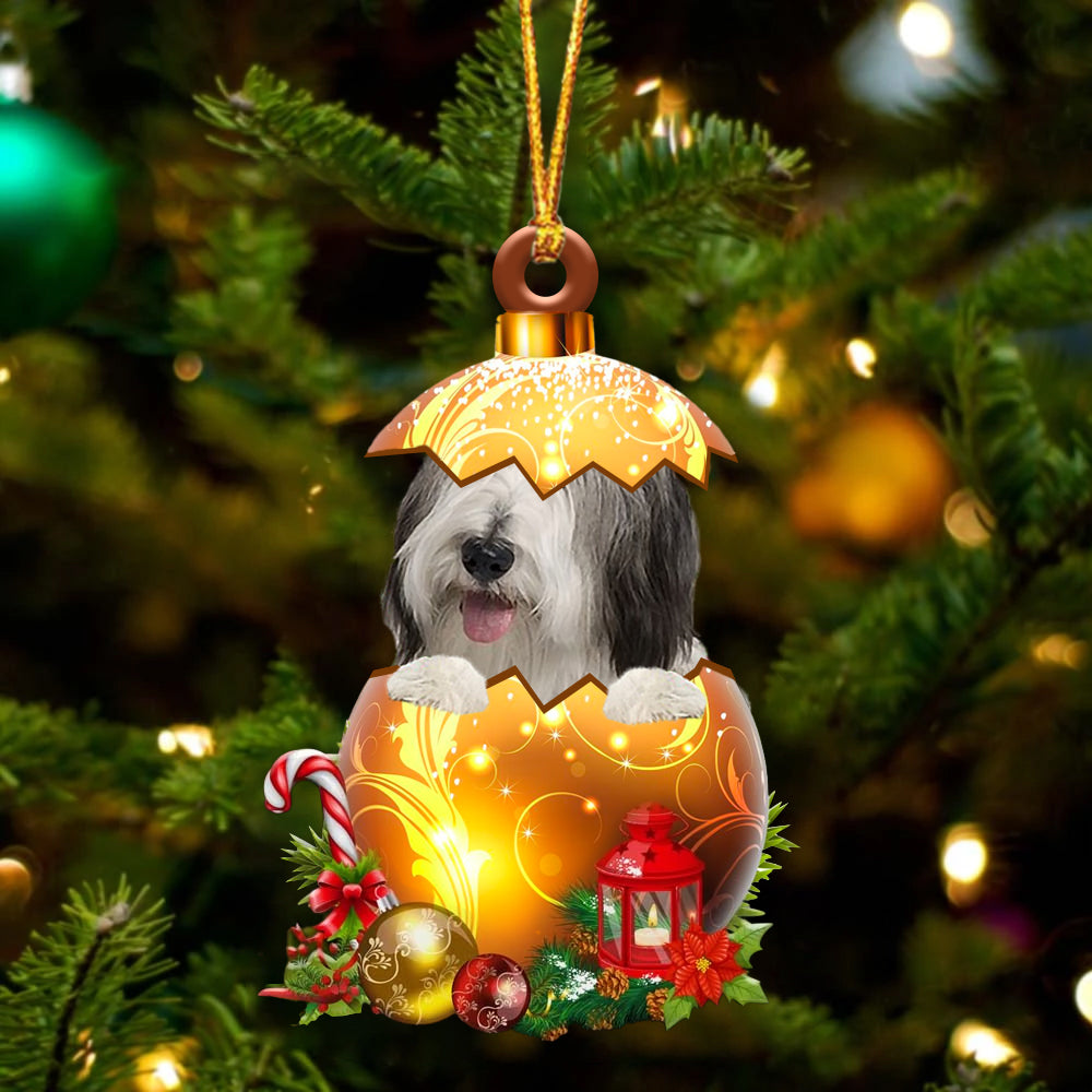 Bearded Collie In Golden Egg Christmas Ornament - Best gifts your whole family