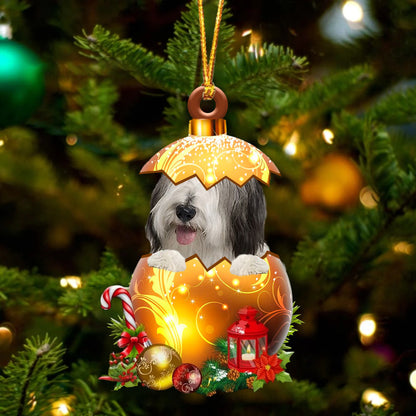 Bearded Collie In Golden Egg Christmas Ornament - Best gifts your whole family