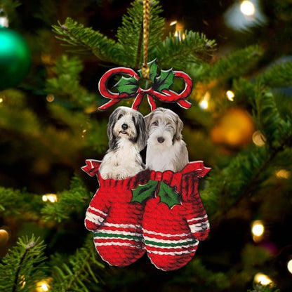 Bearded Collie Inside Your Gloves Christmas Holiday-Two Sided Ornament, Christmas Ornament, Car Ornament - Best gifts your whole family