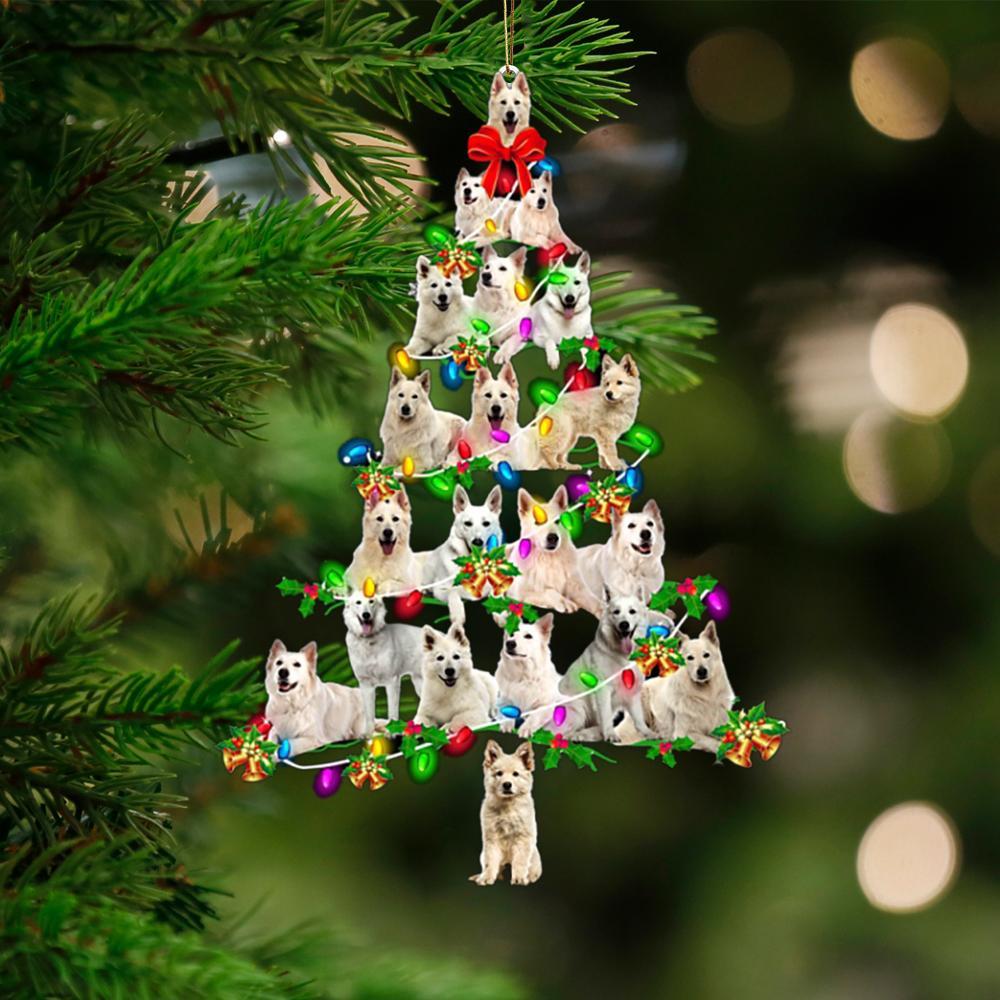 Berger Blanc Suisse-Christmas Tree Lights-Two Sided Ornament - Best gifts your whole family