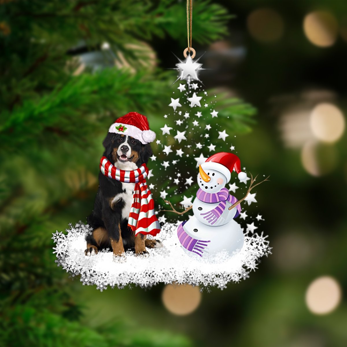 Bernese Mountain Dog 1-Star Tree Hanging Ornament - Best gifts your whole family