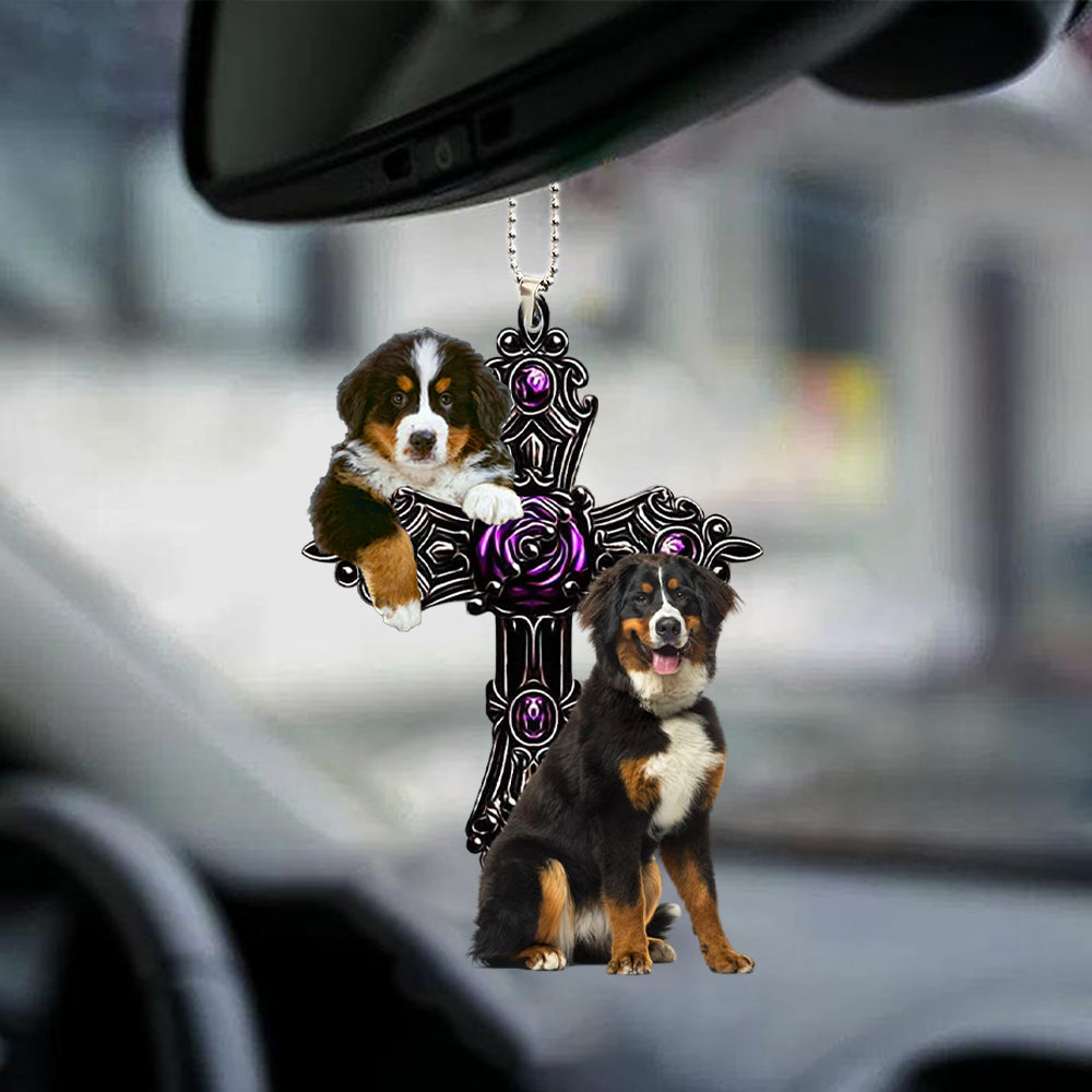 Bernese Mountain Pray For God Car Hanging Ornament Dog Pray For God Ornament Godmerc - Best gifts your whole family