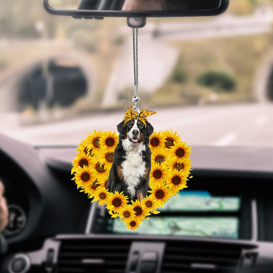 Bernese Mountain-Sunflower Heart Gift Car Ornament - Best gifts your whole family