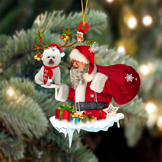 Bichon Frise And Santa Claus Christmas Ornament Godmerc - Best gifts your whole family