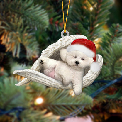 Bichon Frise Sleeping Angel Christmas Ornament Dog Christmas Hanging Ornament - Best gifts your whole family
