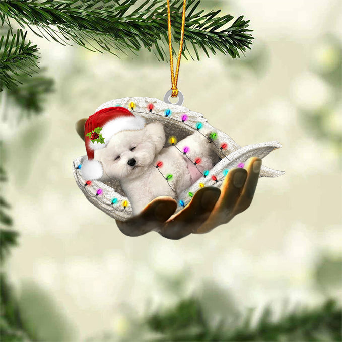 Bichon Frise Sleeping Angel In God Hand Christmas Ornament Godmerch Ornament - Best gifts your whole family