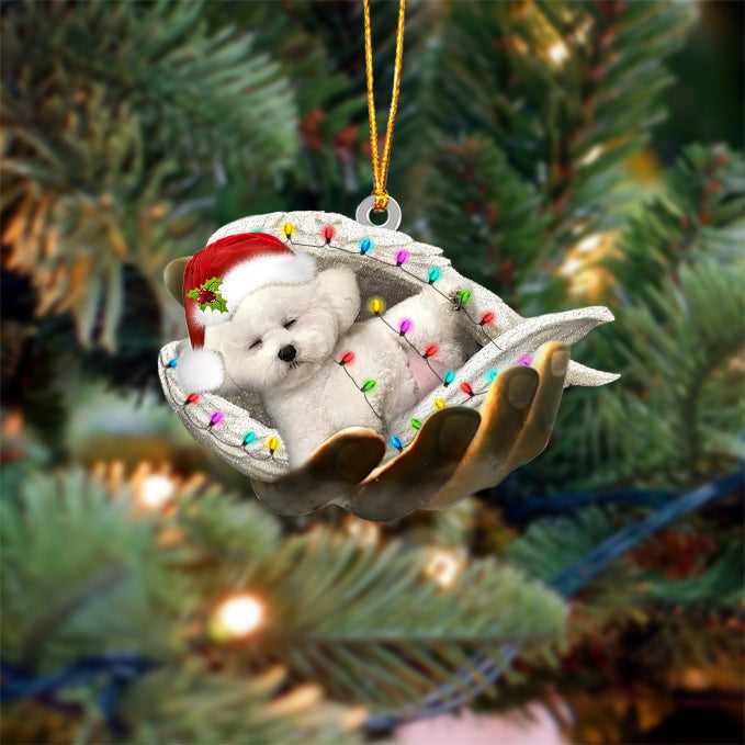 Bichon Frise Sleeping Angel In God Hand Christmas Ornament Godmerch Ornament - Best gifts your whole family