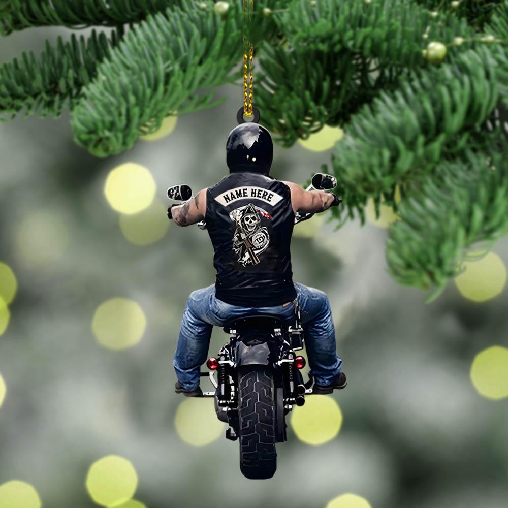 Biker Personalized Shape Acrylic Ornament 2 Sides Print - Best gifts your whole family