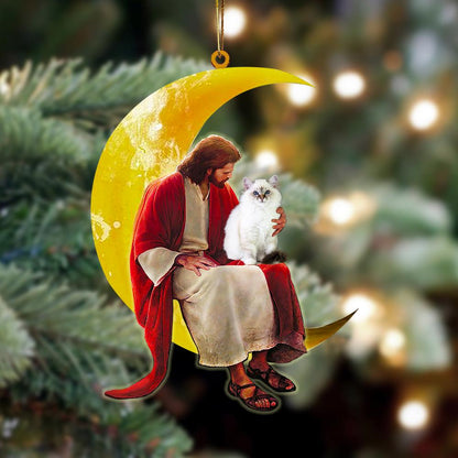Birman And Jesus Sitting On The Moon Hanging Ornament Christmas Ornament - Best gifts your whole family