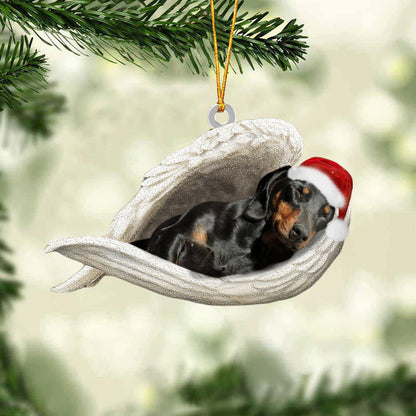 Black And Tan Dachshund Sleeping Angel Christmas Ornament Dog Christmas Hanging Ornament - Best gifts your whole family