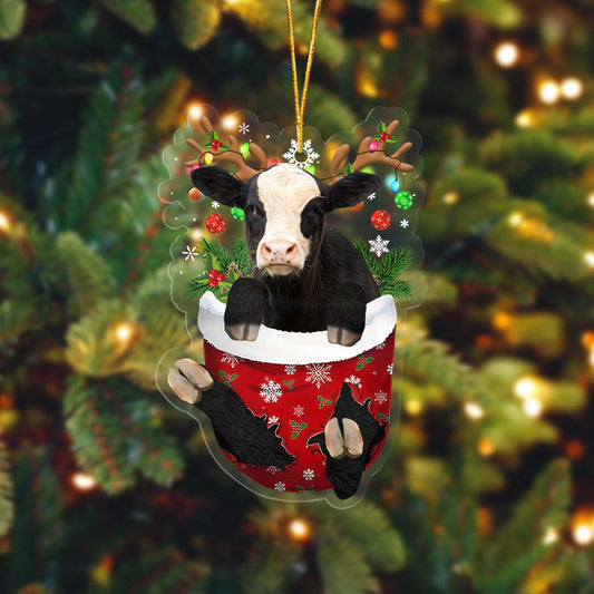 Black Baldy In Pocket Acrylic Ornament, Farm Christmas Ornament - Best gifts your whole family