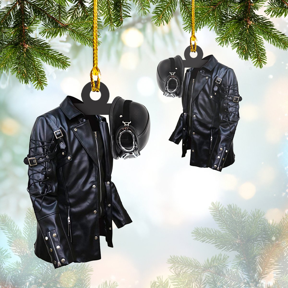 Black Biker Jacket Car Ornament - Gift for Biker - Best gifts your whole family