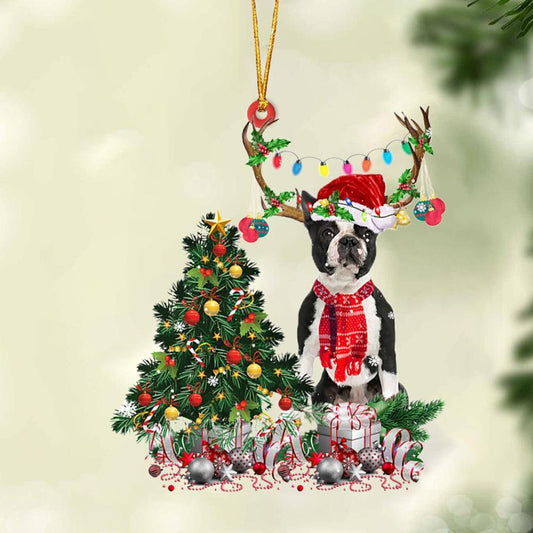 Black Boston Terrier-Christmas Tree Gift Hanging Ornament - Best gifts your whole family