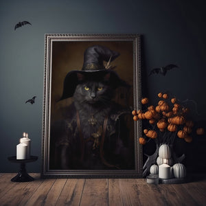 Black Cat Witch Poster, Witch Print, Cat Witch Poster, Gothic Art, Dark Academia, Black Cat Witch, Halloween Decor,Halloween Poster - Best gifts your whole family