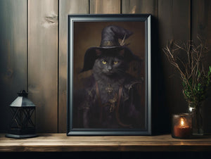 Black Cat Witch Poster, Witch Print, Cat Witch Poster, Gothic Art, Dark Academia, Black Cat Witch, Halloween Decor,Halloween Poster - Best gifts your whole family