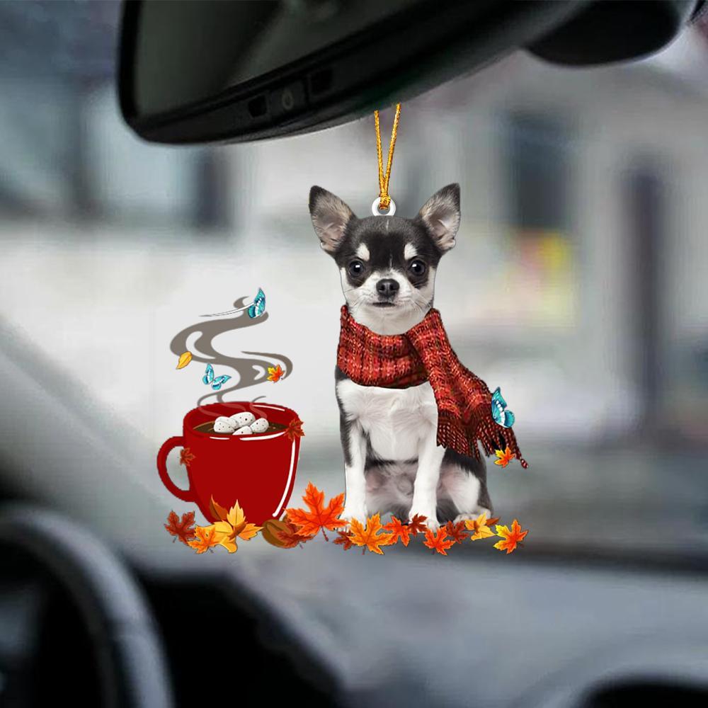 Black Chihuahua-Fall Chocolate-Two Sided Ornament - Best gifts your whole family