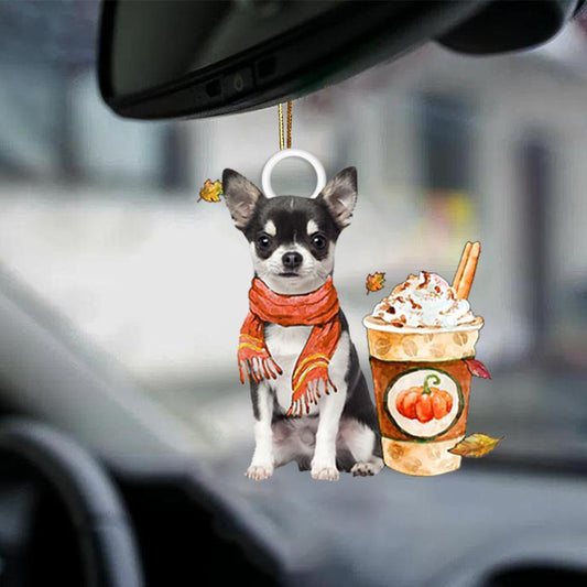 Black Chihuahua-Pumpkin Spice Kinda-Two Sided Ornament - Best gifts your whole family