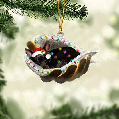 Black Chihuahua Sleeping Angel In God Hand Christmas Ornament Godmerch Ornament - Best gifts your whole family