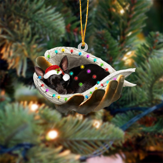 Black Chihuahua Sleeping Angel In God Hand Christmas Ornament Godmerch Ornament - Best gifts your whole family