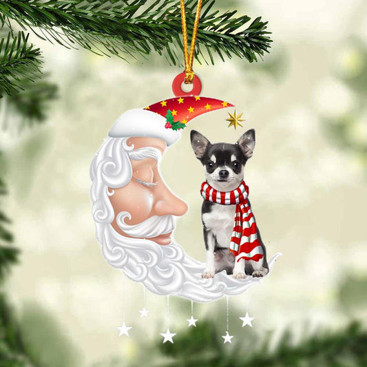 Black Chihuahua With Santa Christmas Ornament Dog Christmas Ornament - Best gifts your whole family